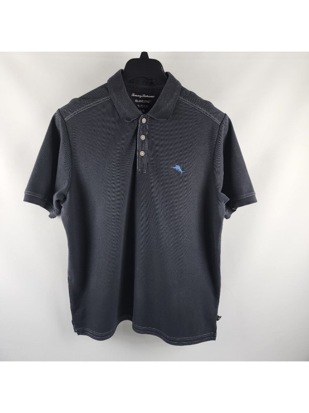 Tommy Bahama Shirt Mens Large Black Supima Cotton Islandzone S/S Polo